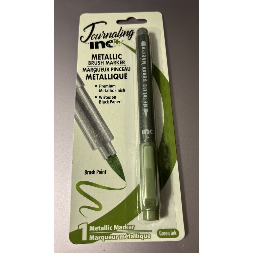 Inc. Journaling Metallic Brush Marker‎ Pen, 1-ct. Green ink with Brush Point